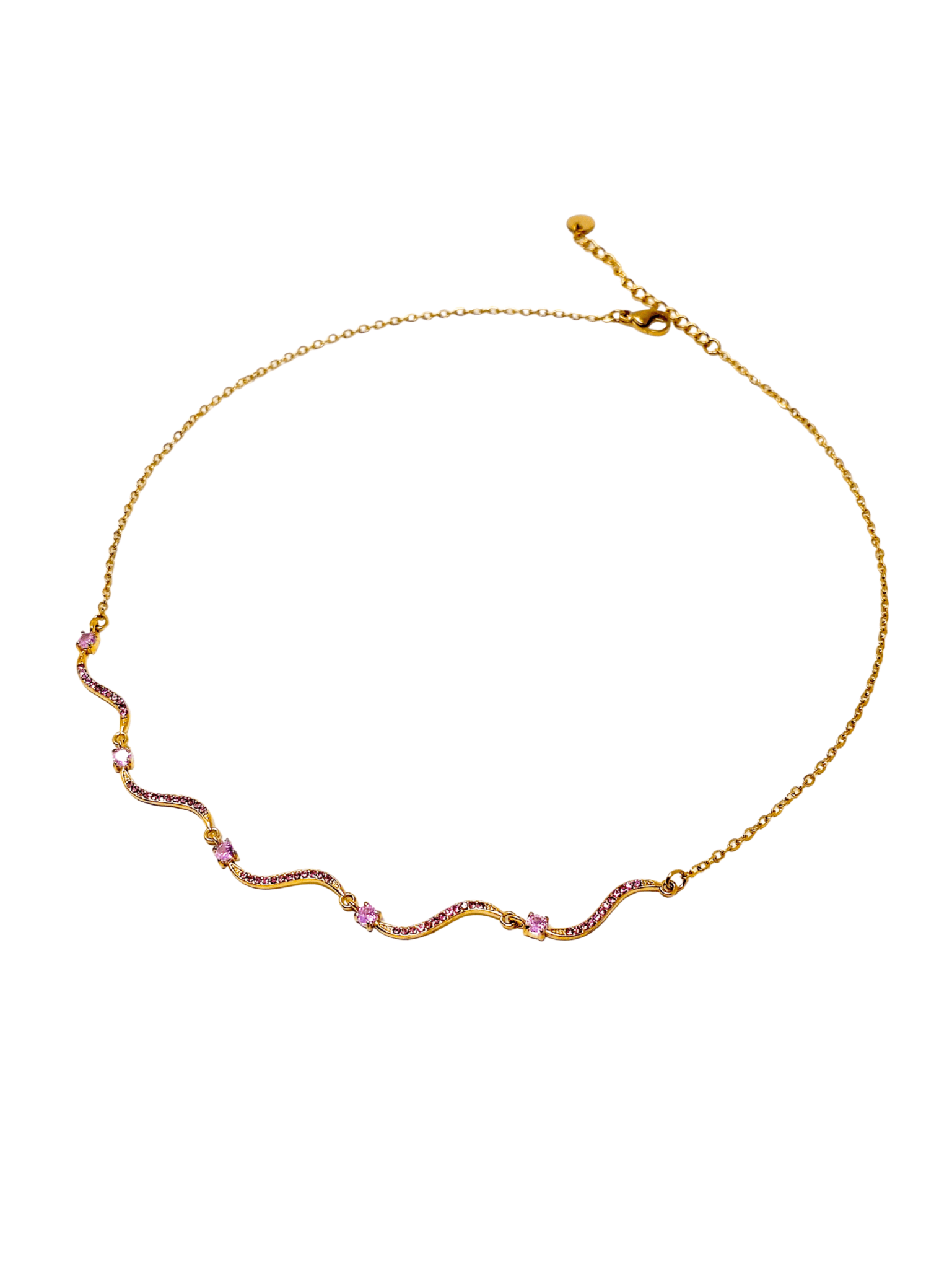 Collana Girocollo "Artemide" Gold con Pietre Quarzo Rosa - 333HOPE333