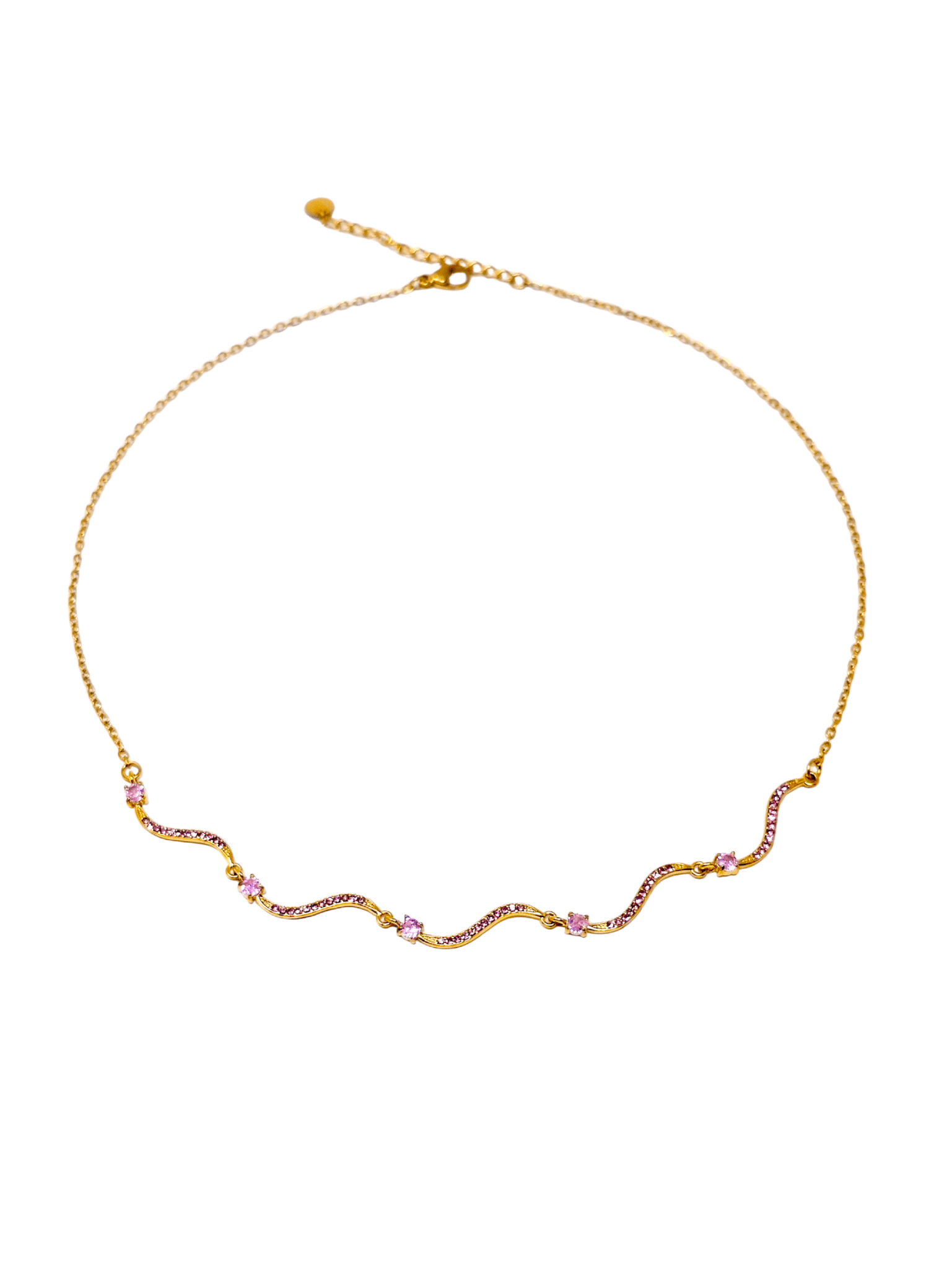 Collana Girocollo "Artemide" Gold con Pietre Quarzo Rosa - 333HOPE333