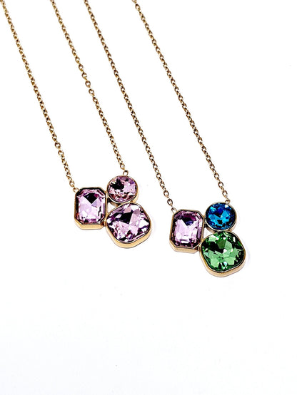 Collana Girocollo "Gemme" Gold con Pietre Pastel Colors - 333HOPE333