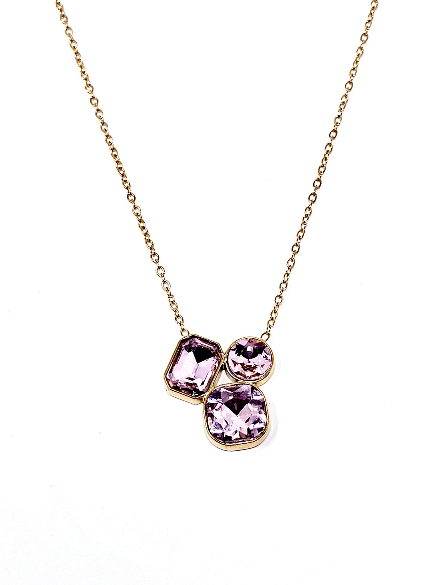 Collana Girocollo "Gemme" Gold con Pietre Rosa - 333HOPE333