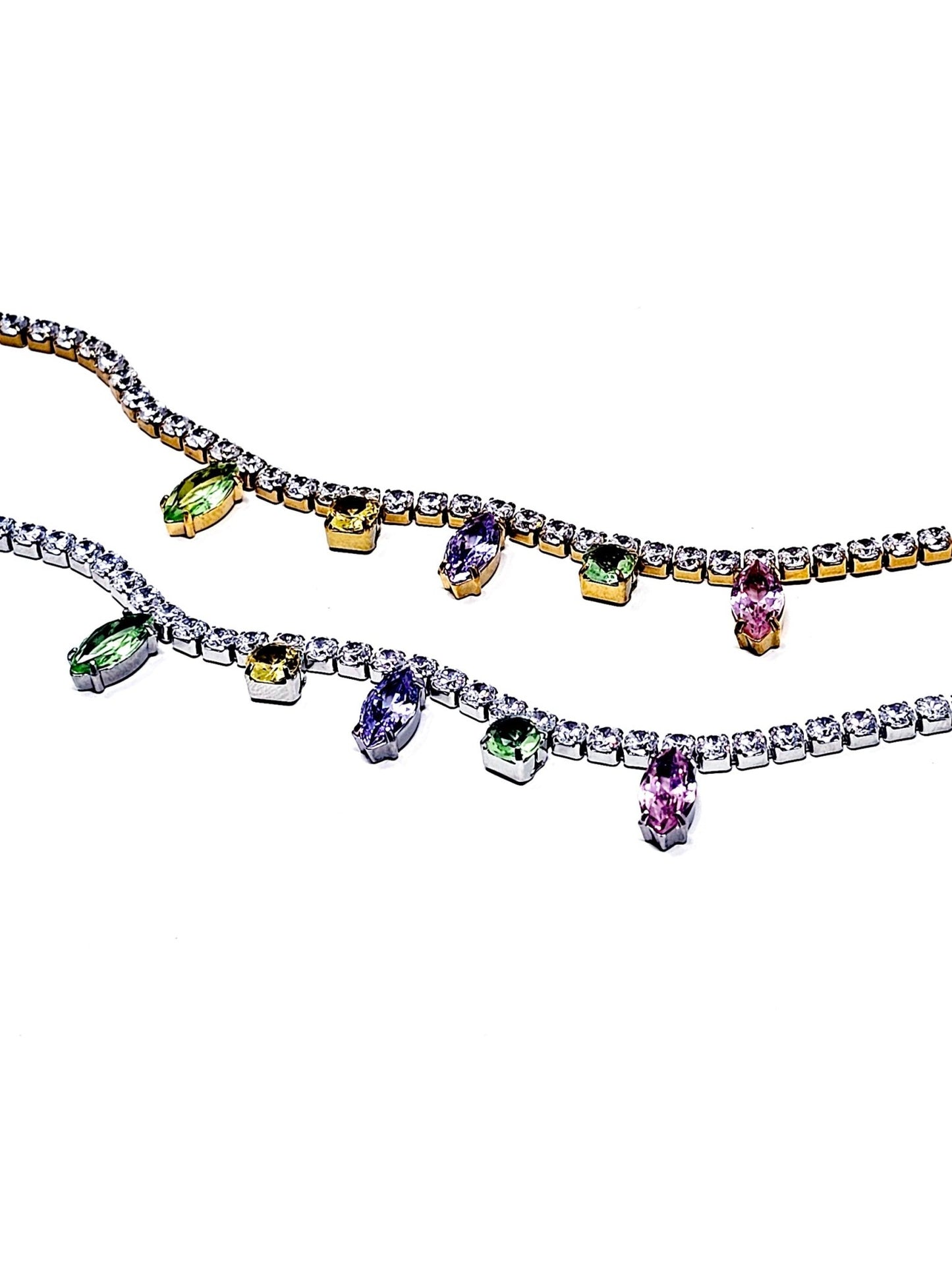 Collana Girocollo "July" Gold o Silver con Pietre Pastel Colors - 333HOPE333