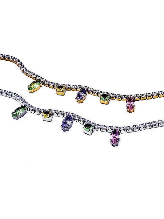Collana Girocollo "July" Gold o Silver con Pietre Pastel Colors - 333HOPE333