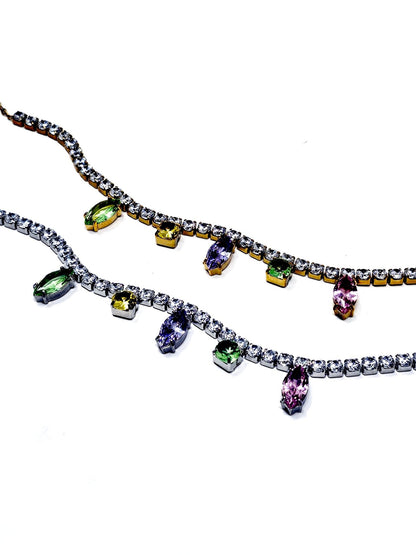 Collana Girocollo "July" Gold o Silver con Pietre Pastel Colors - 333HOPE333