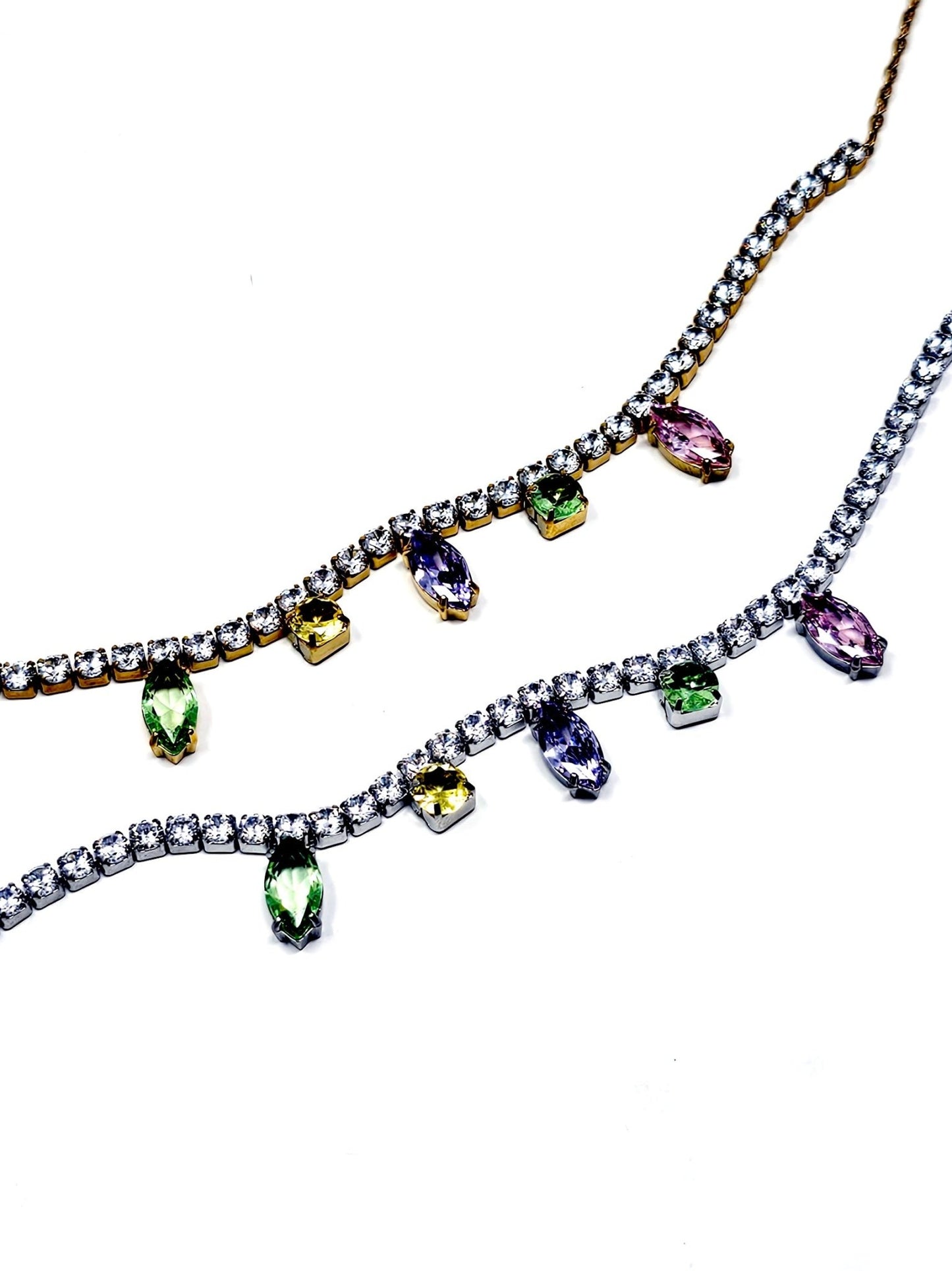 Collana Girocollo "July" Gold o Silver con Pietre Pastel Colors - 333HOPE333