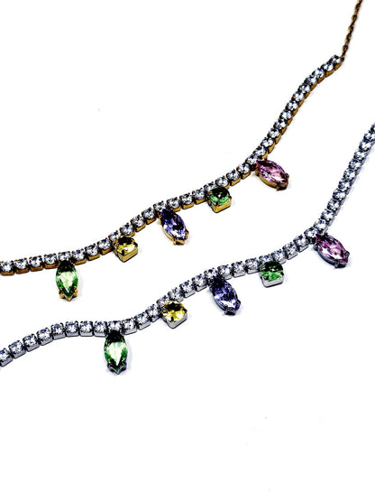 Collana Girocollo "July" Gold o Silver con Pietre Pastel Colors - 333HOPE333