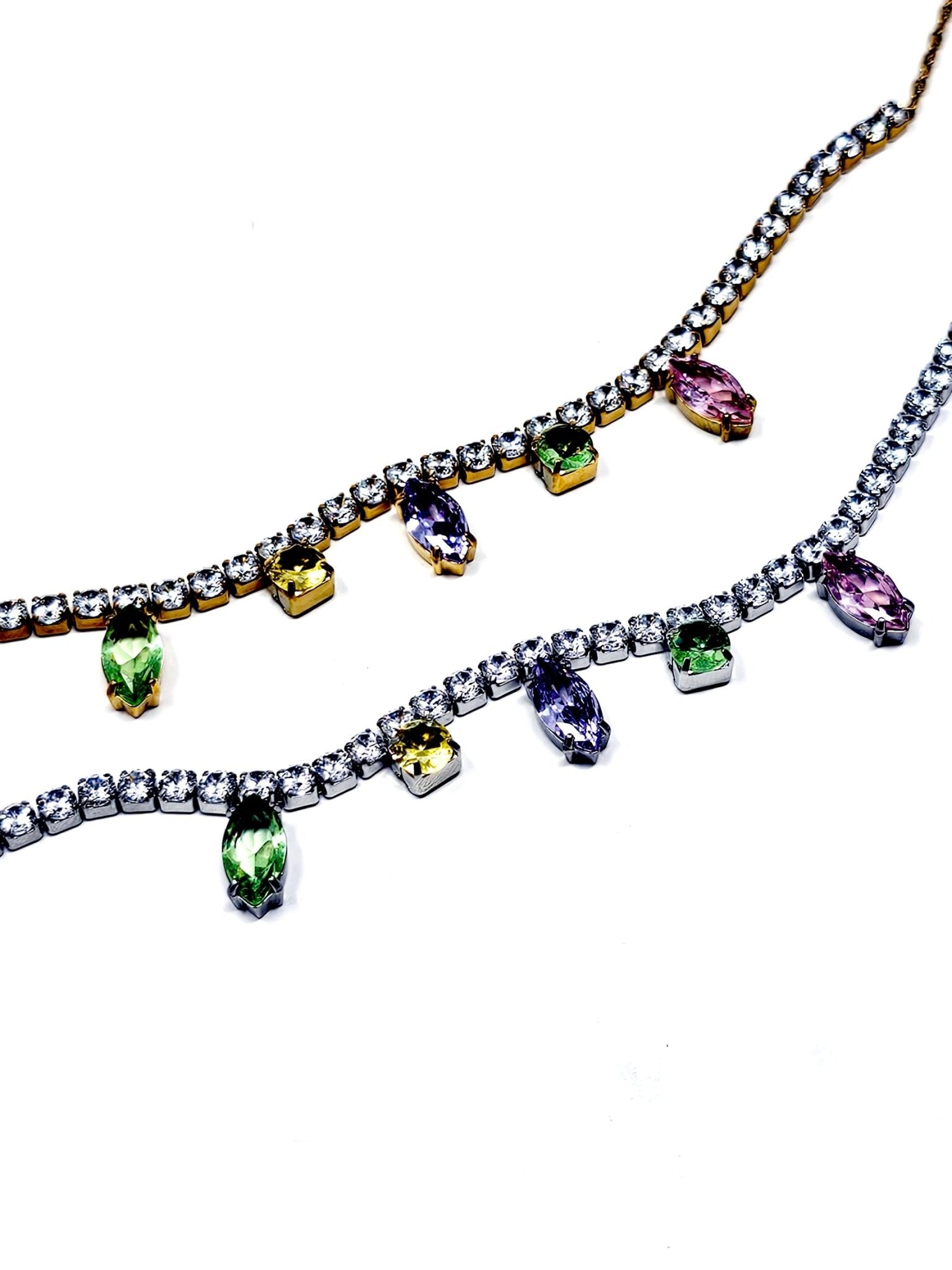 Collana Girocollo "July" Gold o Silver con Pietre Pastel Colors - 333HOPE333