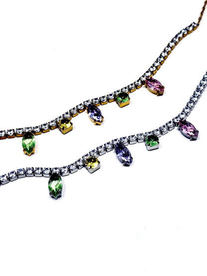 Collana Girocollo "July" Gold o Silver con Pietre Pastel Colors - 333HOPE333