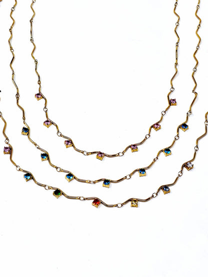 Collana Girocollo "Medea" Gold con Pietre Quarzo Rosa o Acquamarina o Multicolor - 333HOPE333
