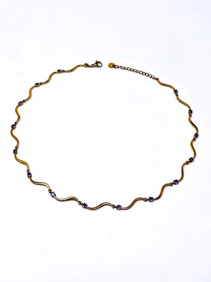 Collana Girocollo "Mirea" Gold con Pietre Quarzo Rosa o Acquamarina o Ametista - 333HOPE333
