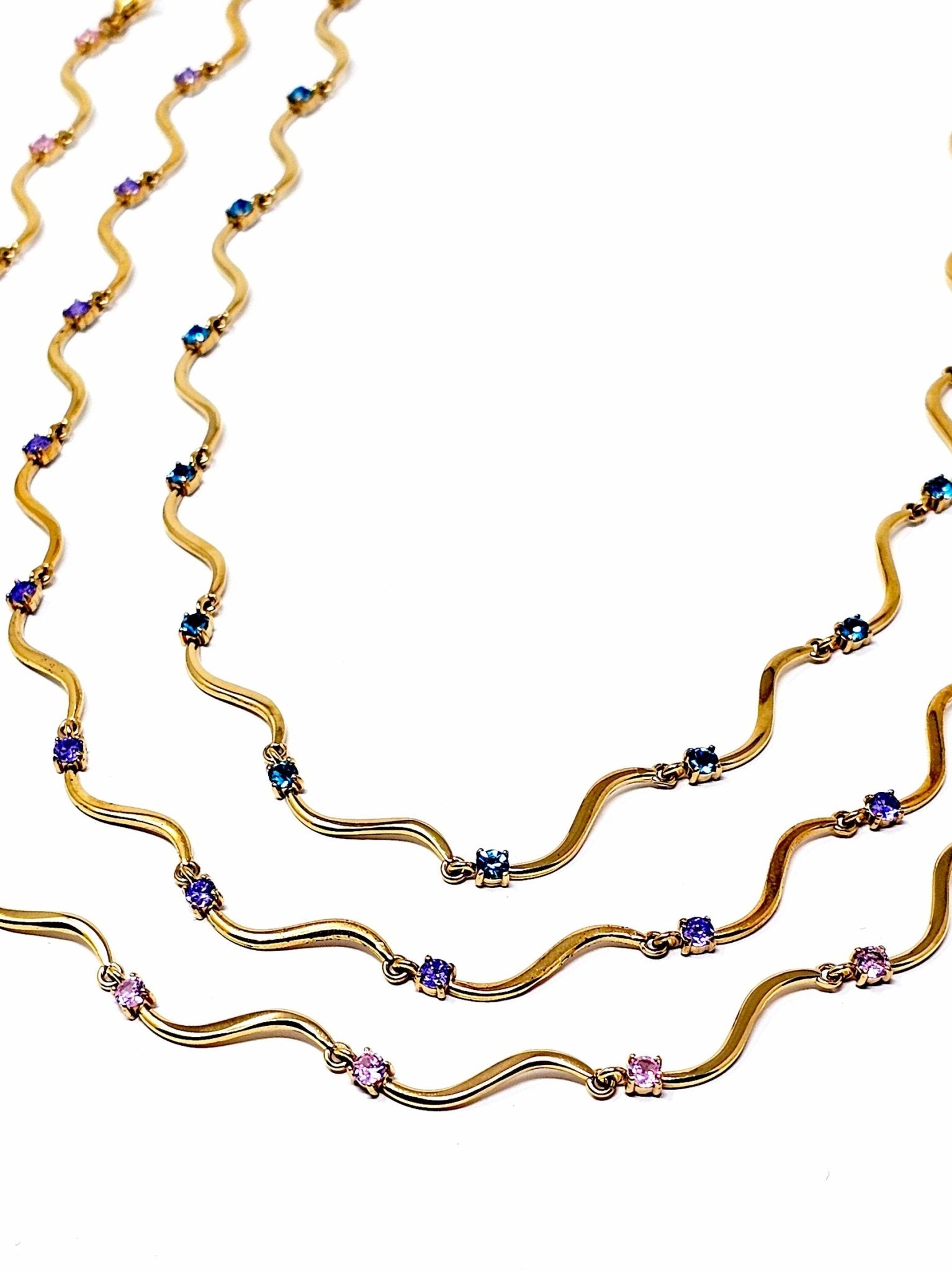 Collana Girocollo "Mirea" Gold con Pietre Quarzo Rosa o Acquamarina o Ametista - 333HOPE333