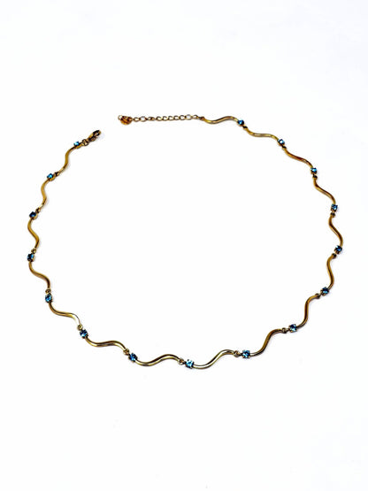 Collana Girocollo "Mirea" Gold con Pietre Quarzo Rosa o Acquamarina o Ametista - 333HOPE333
