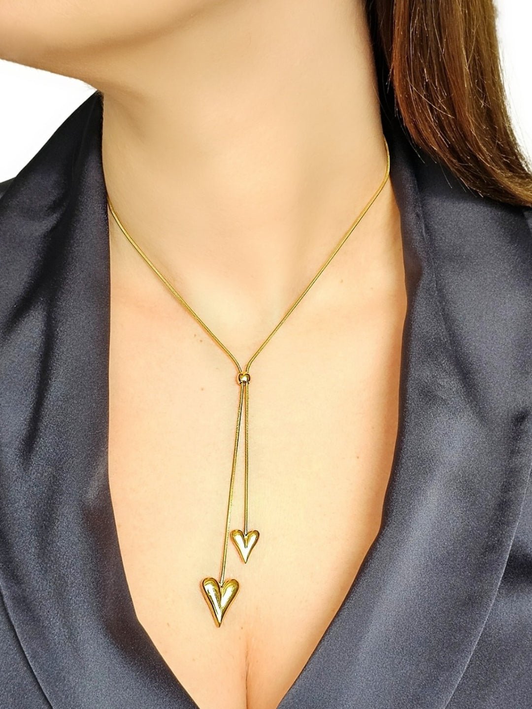 Collana Girocollo "Slim Heart" Gold - 333HOPE333