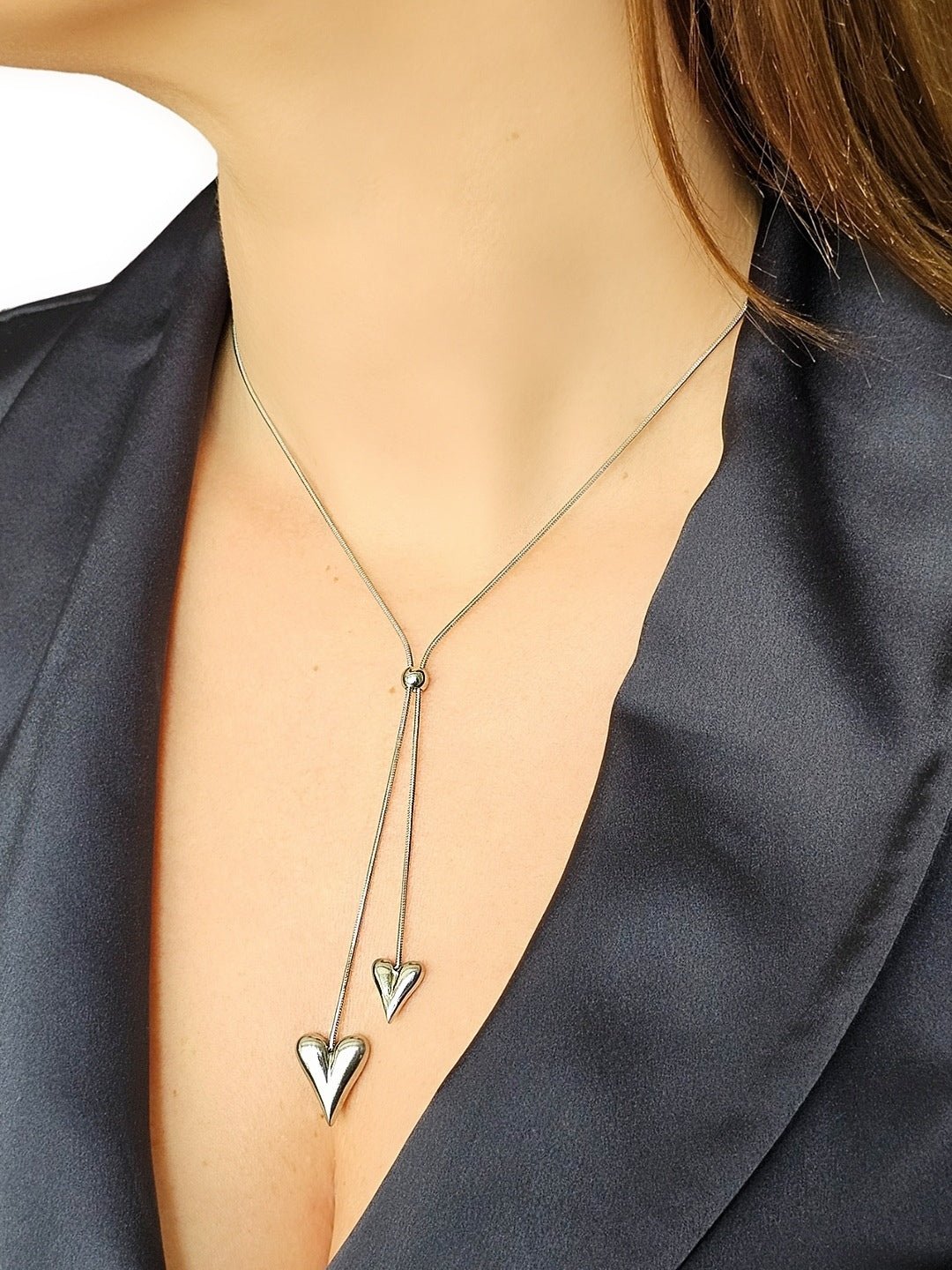 Collana Girocollo "Slim Heart" Silver - 333HOPE333