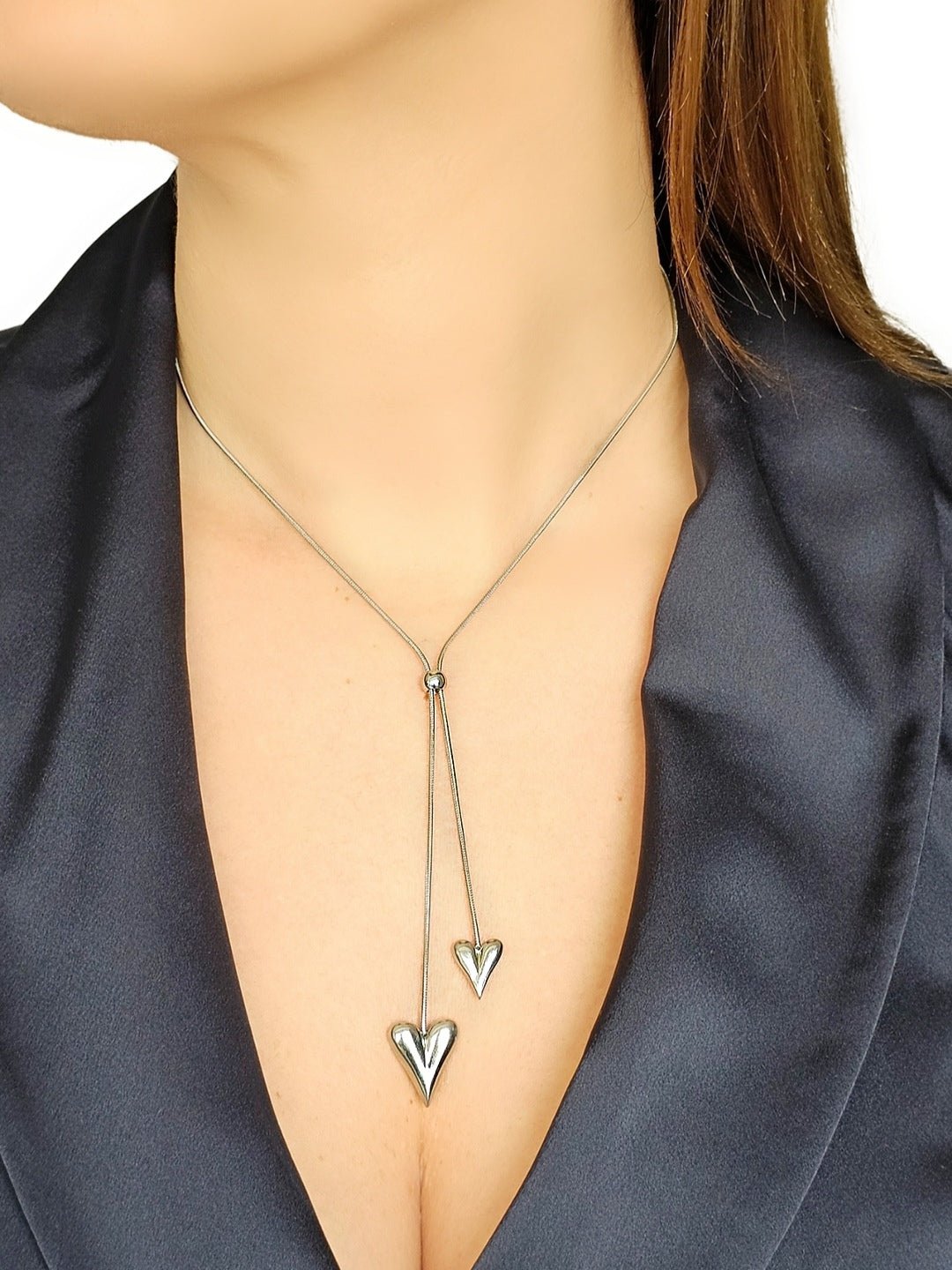 Collana Girocollo "Slim Heart" Silver - 333HOPE333