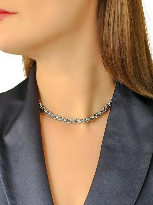 Collana Girocollo "Torchon Chain" Silver - 333HOPE333