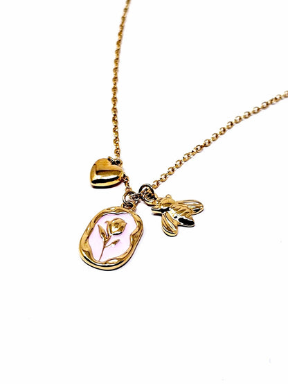 Collana Girocollo "Tulipano Slim" Rosa - 333HOPE333