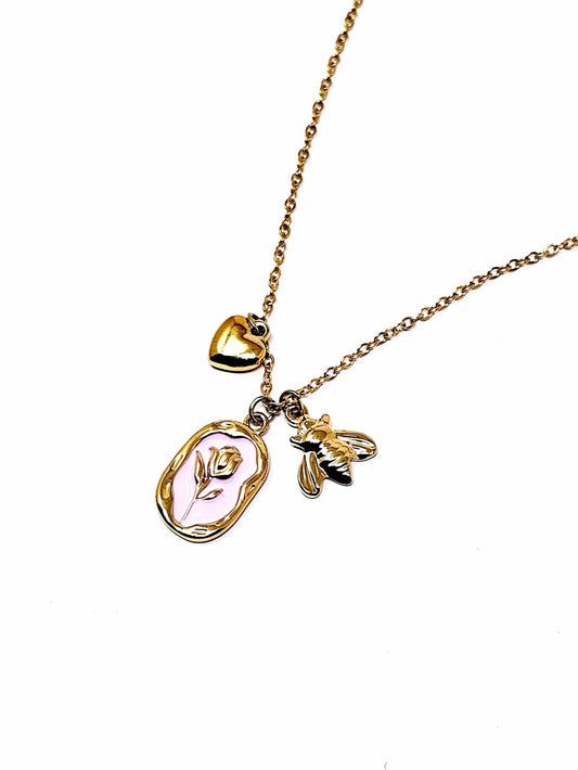 Collana Girocollo "Tulipano Slim" Rosa - 333HOPE333