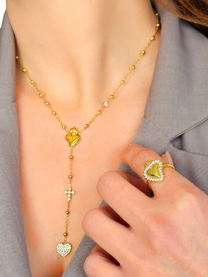 Collana Rosario "Cuore Sacro" Gold - 333HOPE333