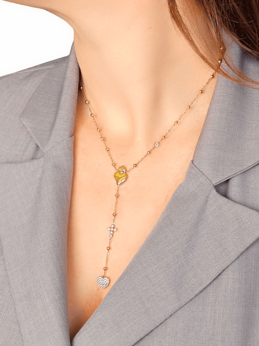 Collana Rosario "Cuore Sacro" Gold - 333HOPE333