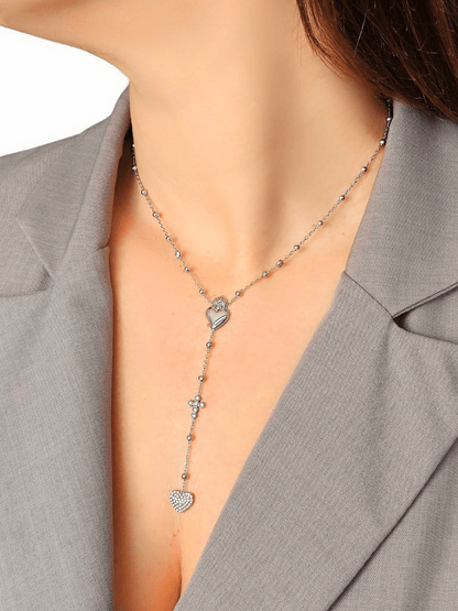Collana Rosario "Cuore Sacro" Silver - 333HOPE333