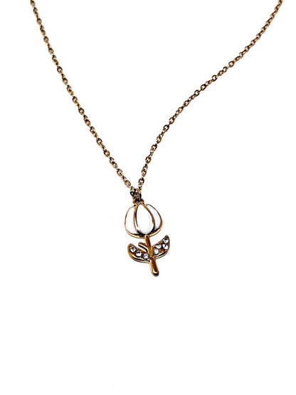 Collana "Tulipano Pavé" Bianco - 333HOPE333