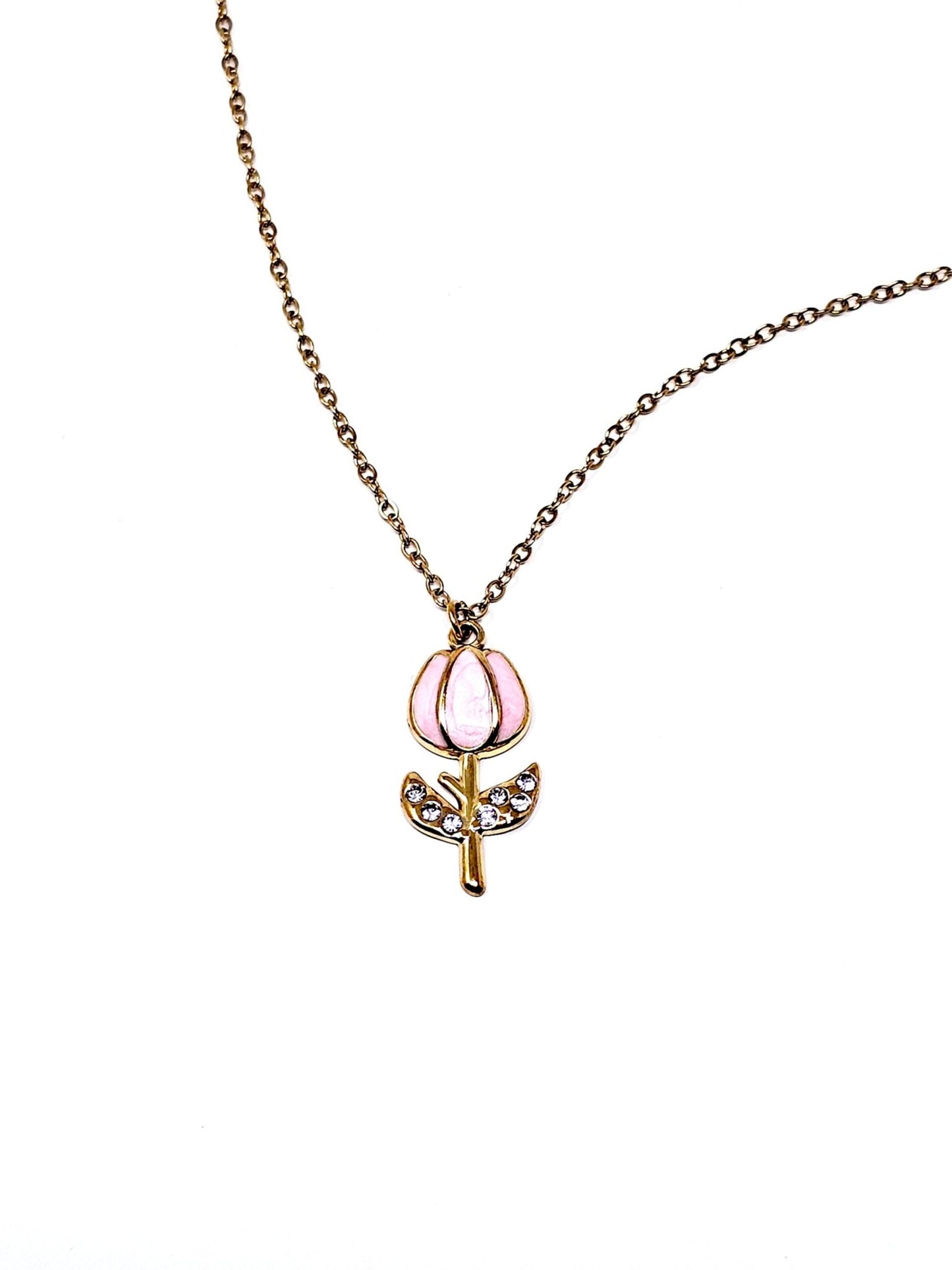 Collana "Tulipano Pavé" Rosa - 333HOPE333