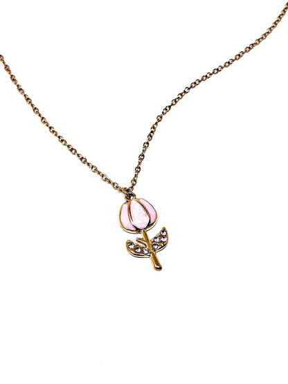 Collana "Tulipano Pavé" Rosa - 333HOPE333