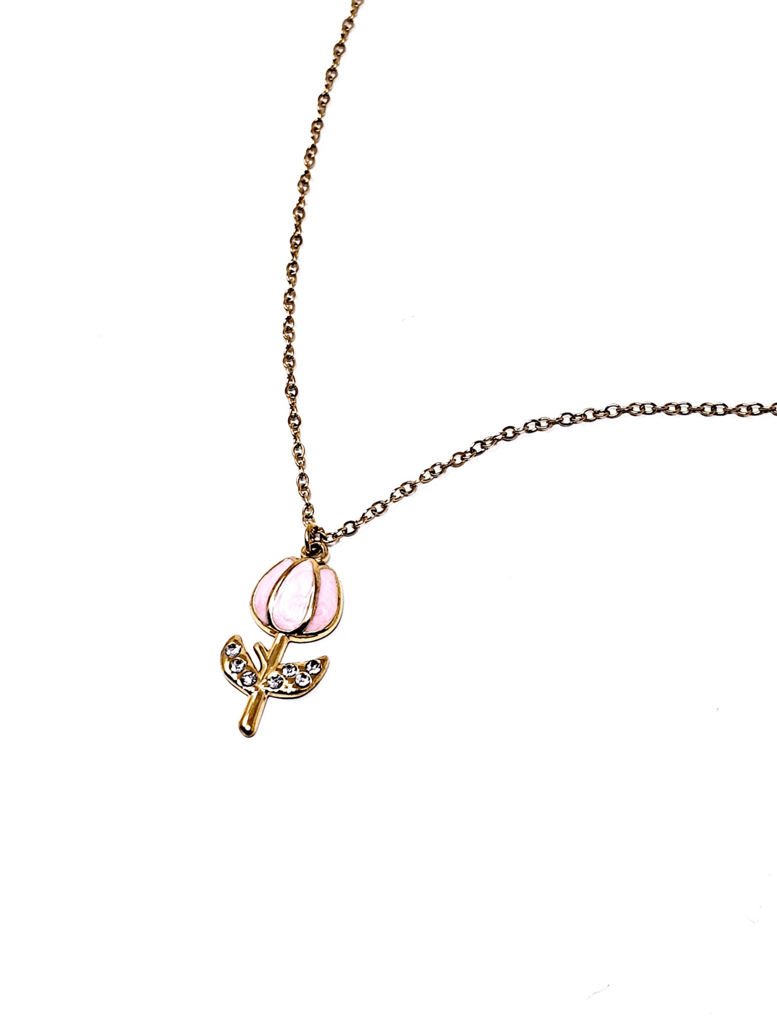 Collana "Tulipano Pavé" Rosa - 333HOPE333