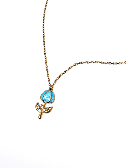 Collana "Tulipano Pavé" Turchese - 333HOPE333