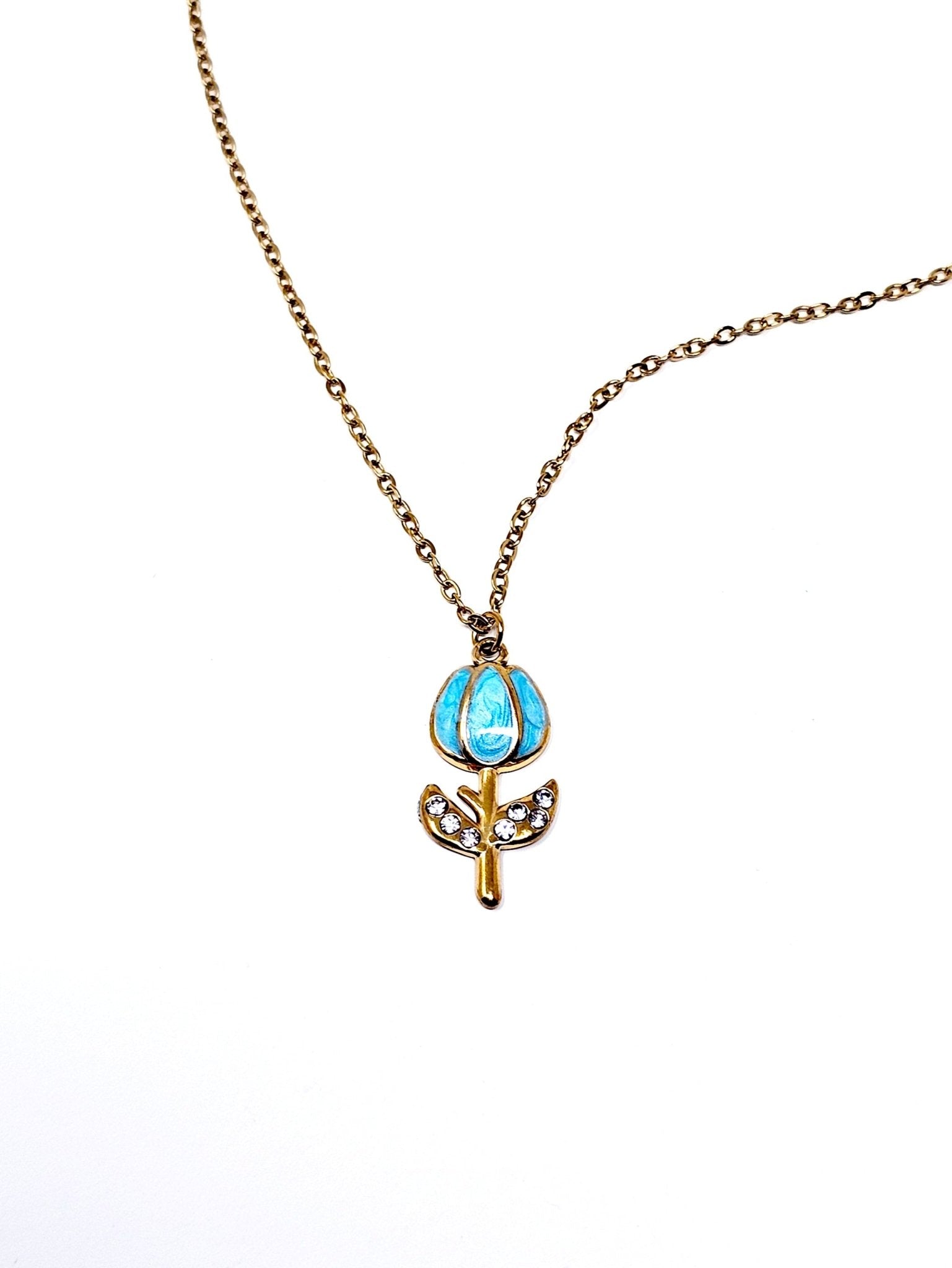 Collana "Tulipano Pavé" Turchese - 333HOPE333