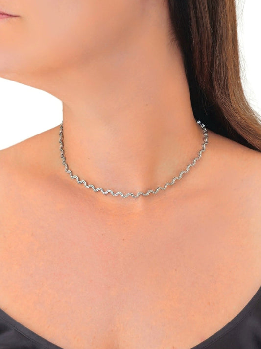 Collana/Girocollo "Waves" Silver - 333HOPE333