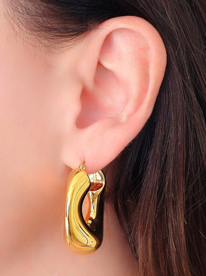 Coppia di Cerchi “Melted Hoops Big” Gold - 333HOPE333