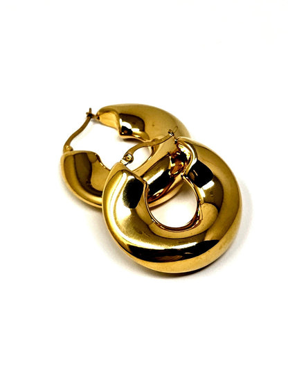 Coppia di Cerchi “Melted Hoops Big” Gold - 333HOPE333