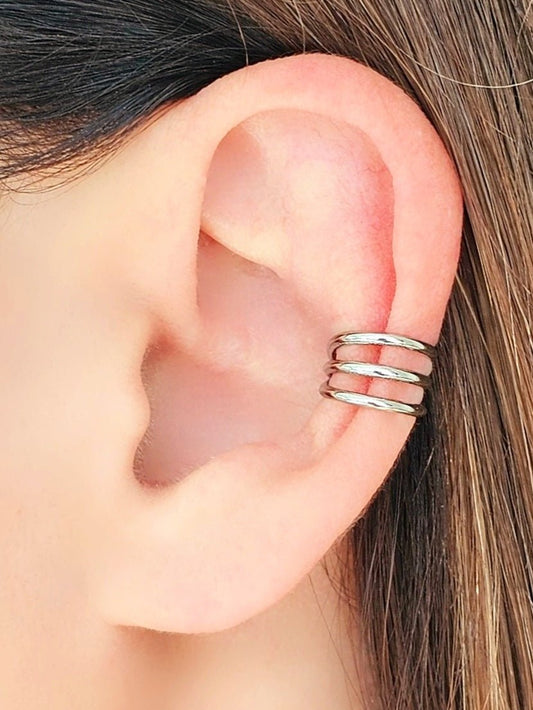 Coppia di Ear Cuff "Smooth Tips" Silver - 333HOPE333