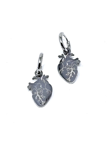 Coppia di mini hoops "Cuore Anatomico" Silver - 333HOPE333