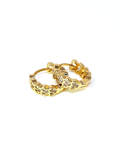 Coppia di mini hoops "In Love" Gold - 333HOPE333