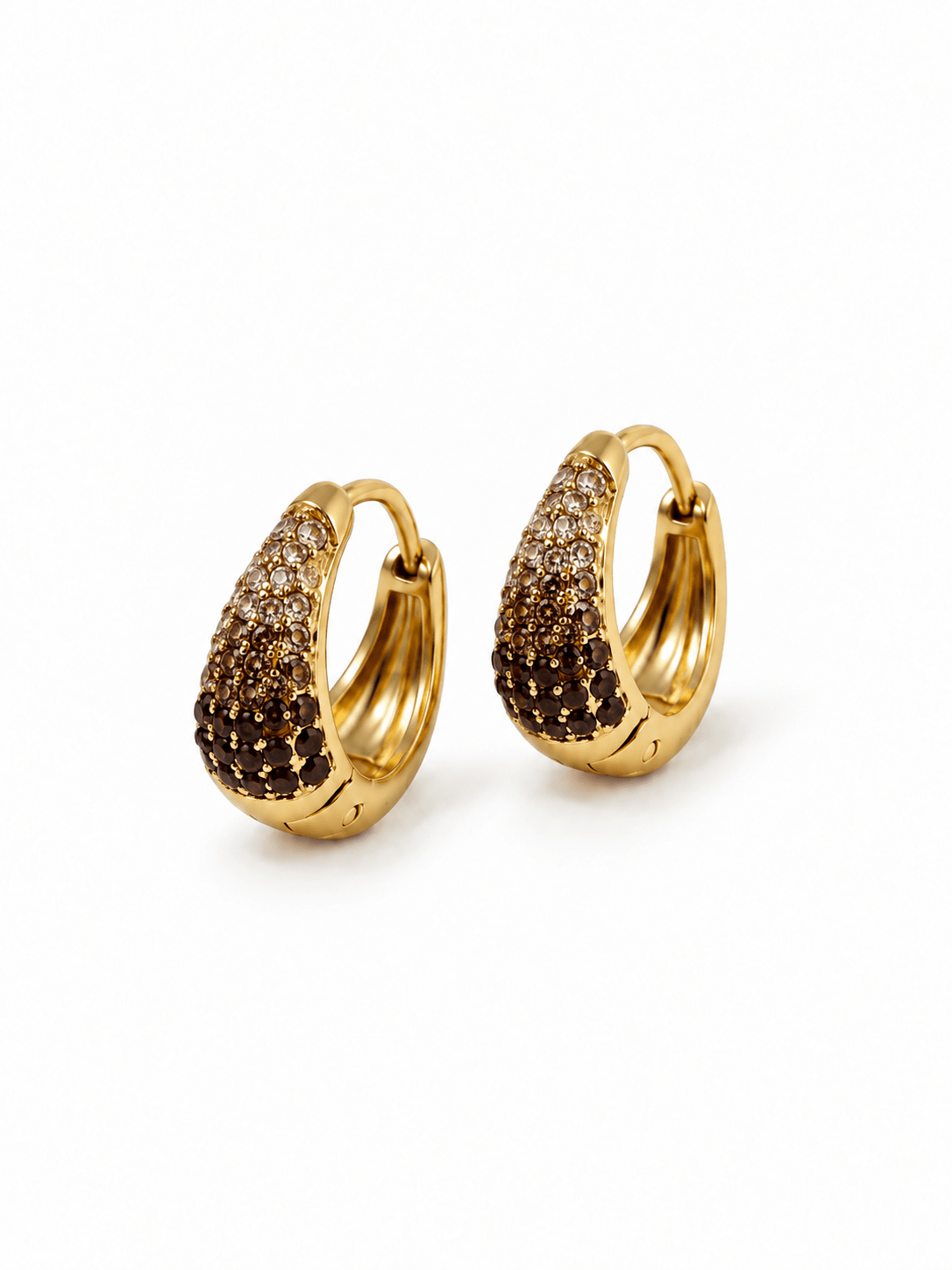Coppia di Mini Hoops "Simona Pavé" Gold - 333HOPE333
