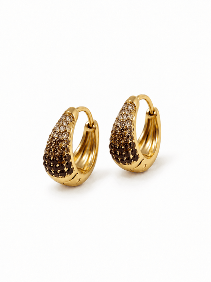 Coppia di Mini Hoops "Simona Pavé" Gold - 333HOPE333