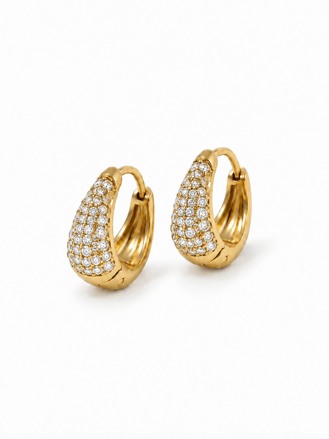 Coppia di Mini Hoops "Simona Pavé" Gold - 333HOPE333