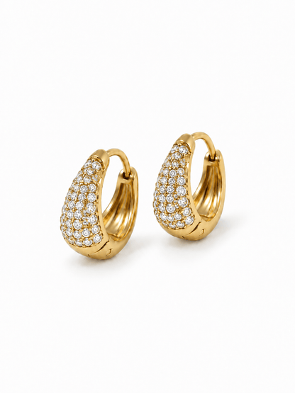 Coppia di Mini Hoops "Simona Pavé" Gold - 333HOPE333