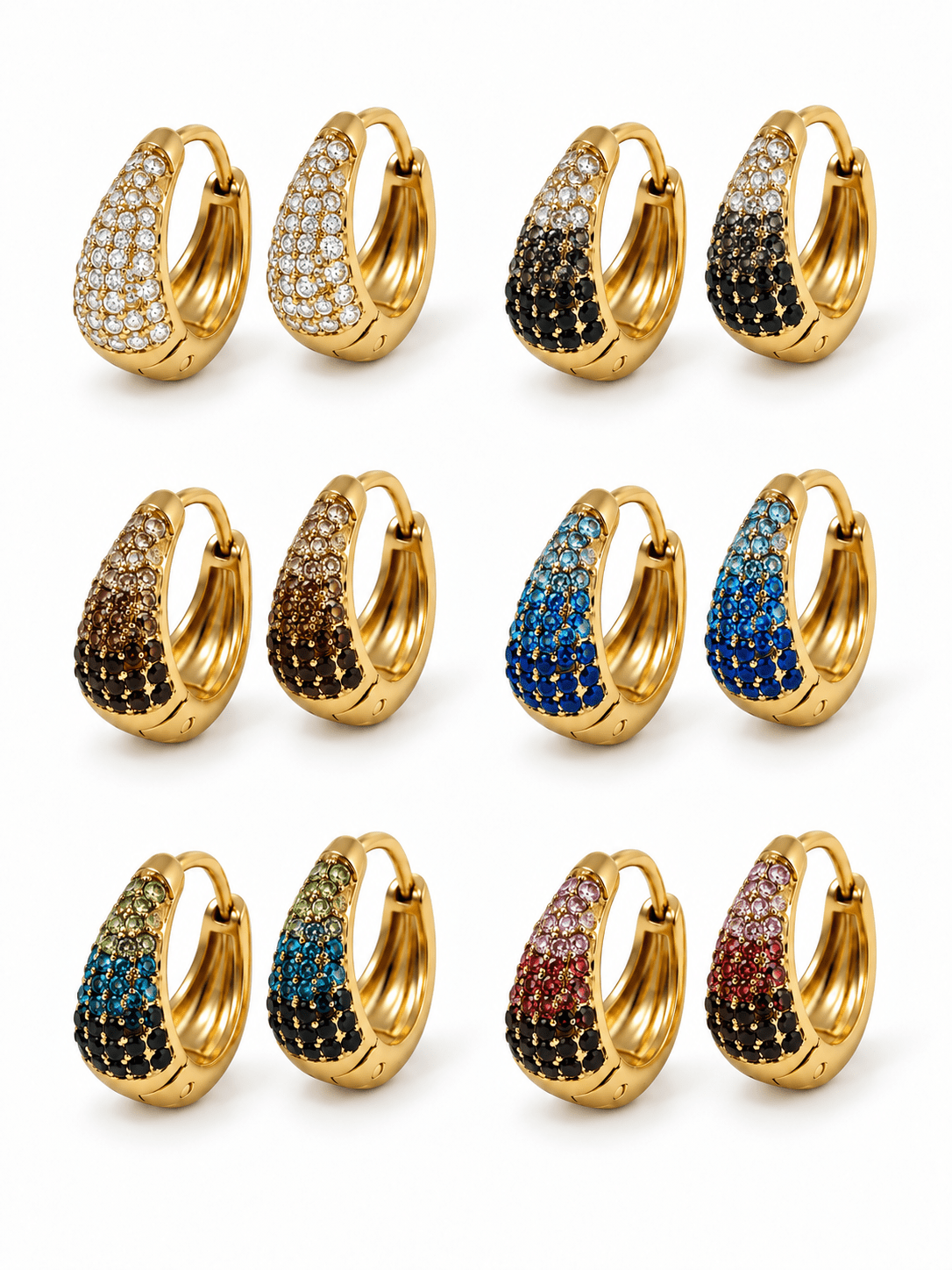 Coppia di Mini Hoops "Simona Pavé" Gold - 333HOPE333