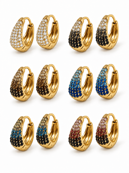 Coppia di Mini Hoops "Simona Pavé" Gold - 333HOPE333