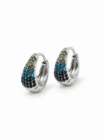 Coppia di Mini Hoops "Simona Pavé" Silver - 333HOPE333
