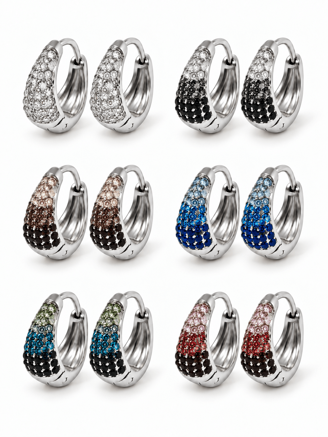 Coppia di Mini Hoops "Simona Pavé" Silver - 333HOPE333
