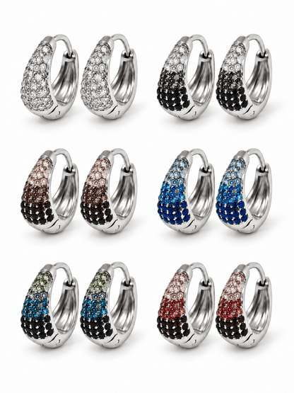Coppia di Mini Hoops "Simona Pavé" Silver - 333HOPE333
