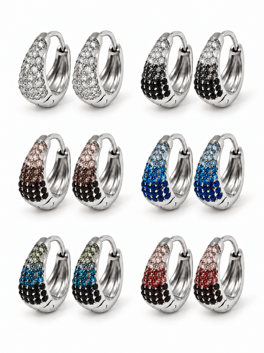 Coppia di Mini Hoops "Simona Pavé" Silver - 333HOPE333