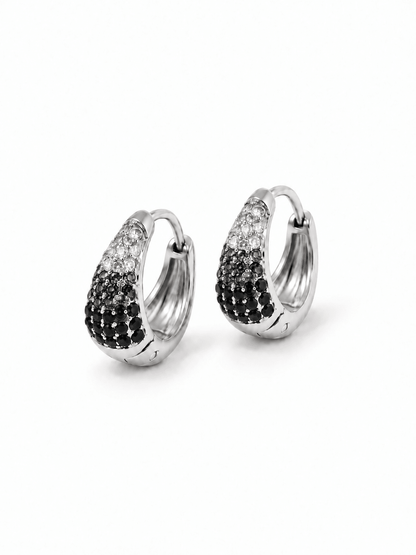 Coppia di Mini Hoops "Simona Pavé" Silver - 333HOPE333