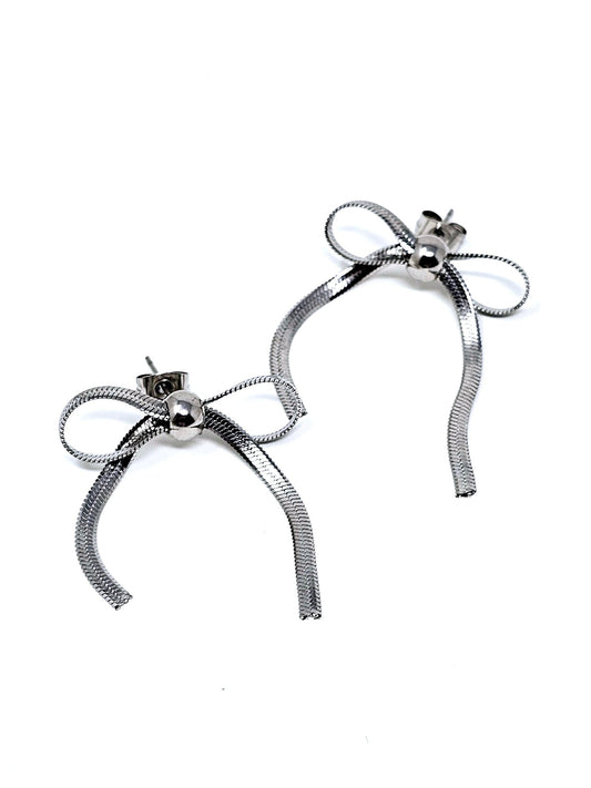 Coppia di Orecchini "Fiocco Snake” Silver - 333HOPE333