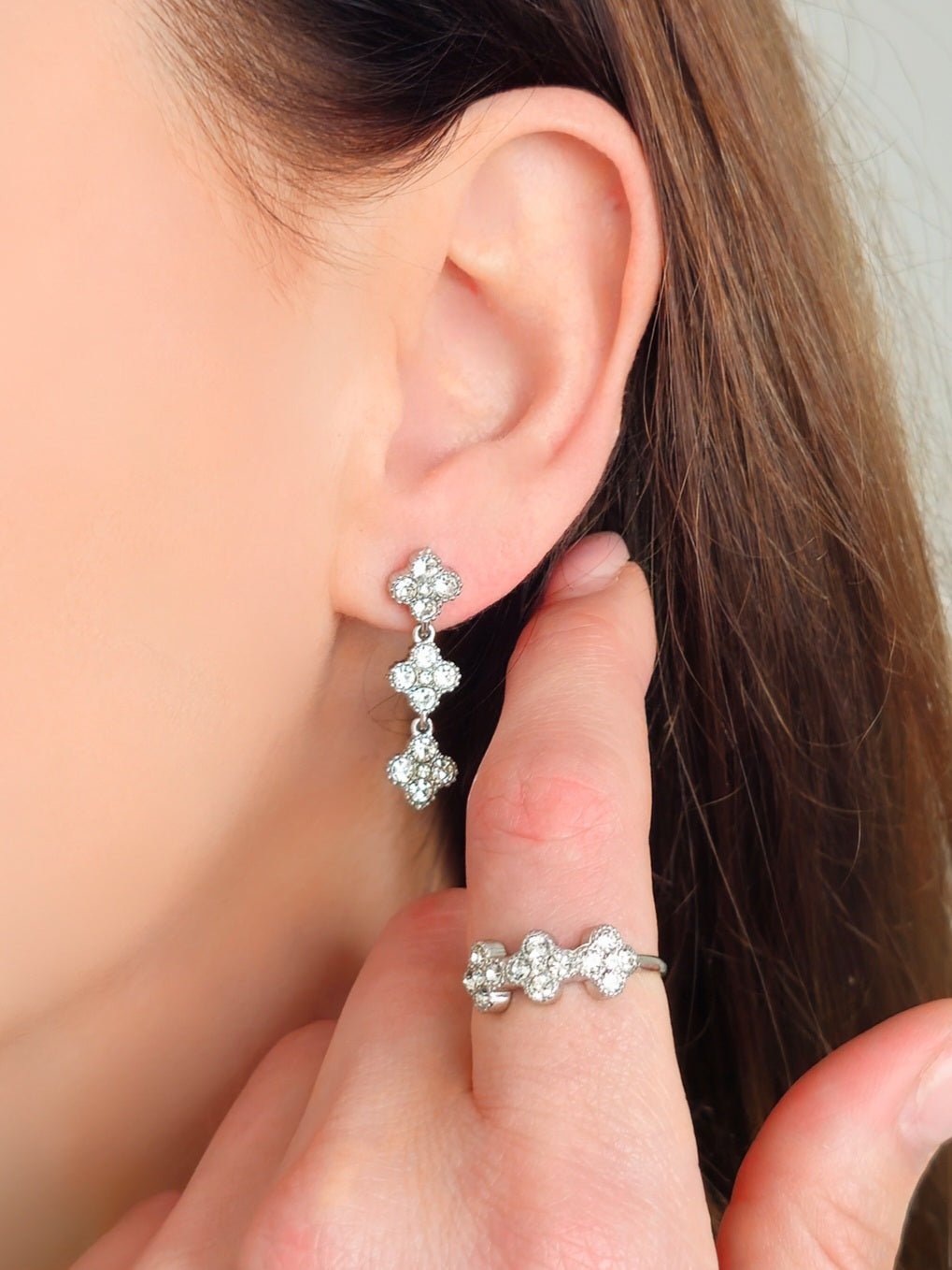 Coppia di Orecchini "Flowers" Silver - 333HOPE333