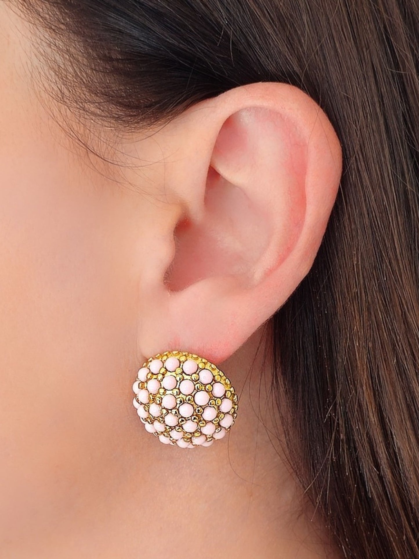 Coppia di Orecchini "Formentera" Pietre Rosa - 333HOPE333